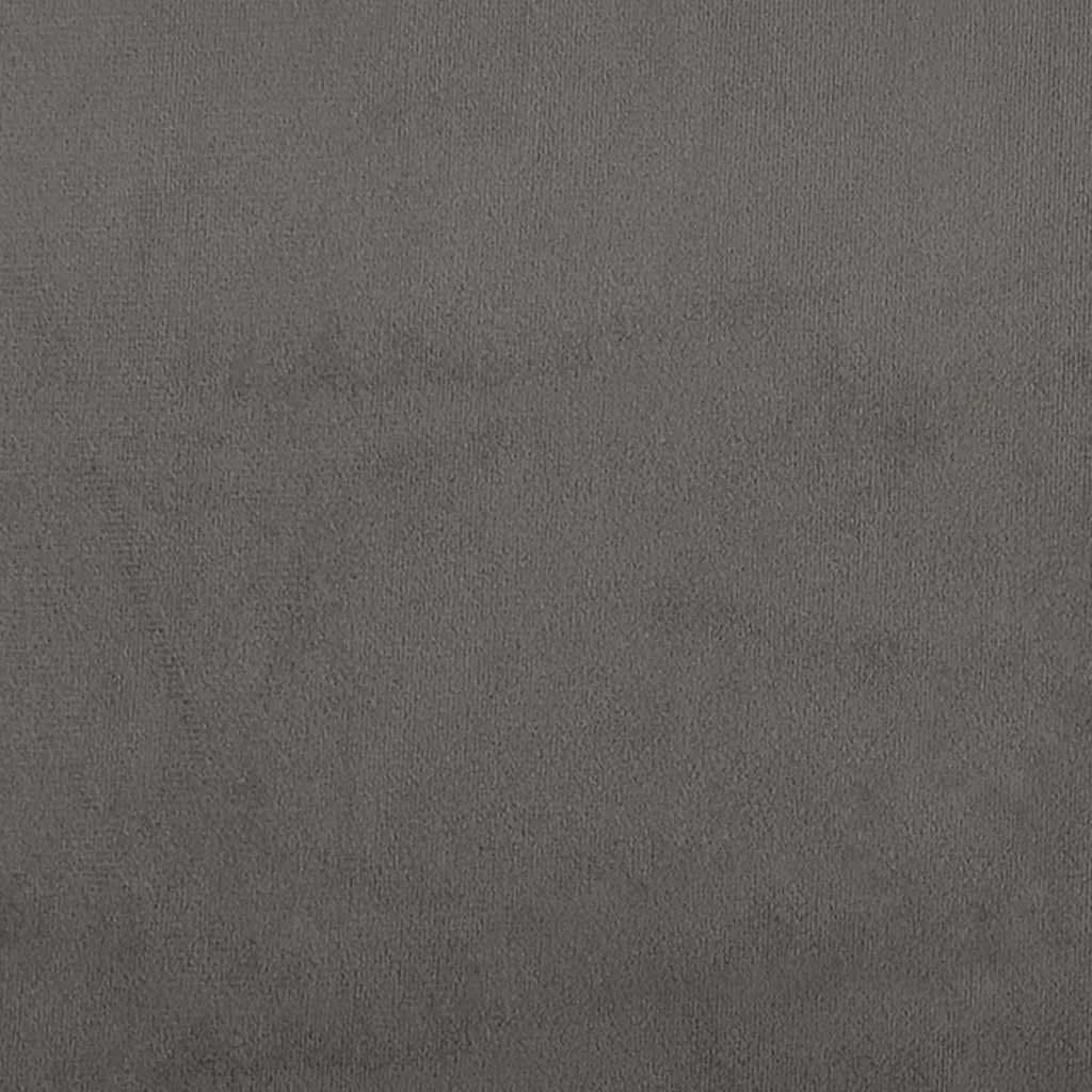 Grey Velvet Headboard with Wooden Legs