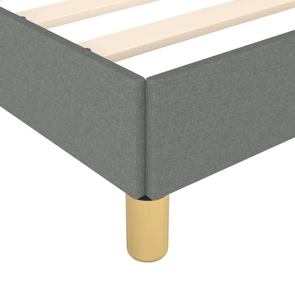 Grey Fabric Queen Bed Frame with Upholstered Headboard