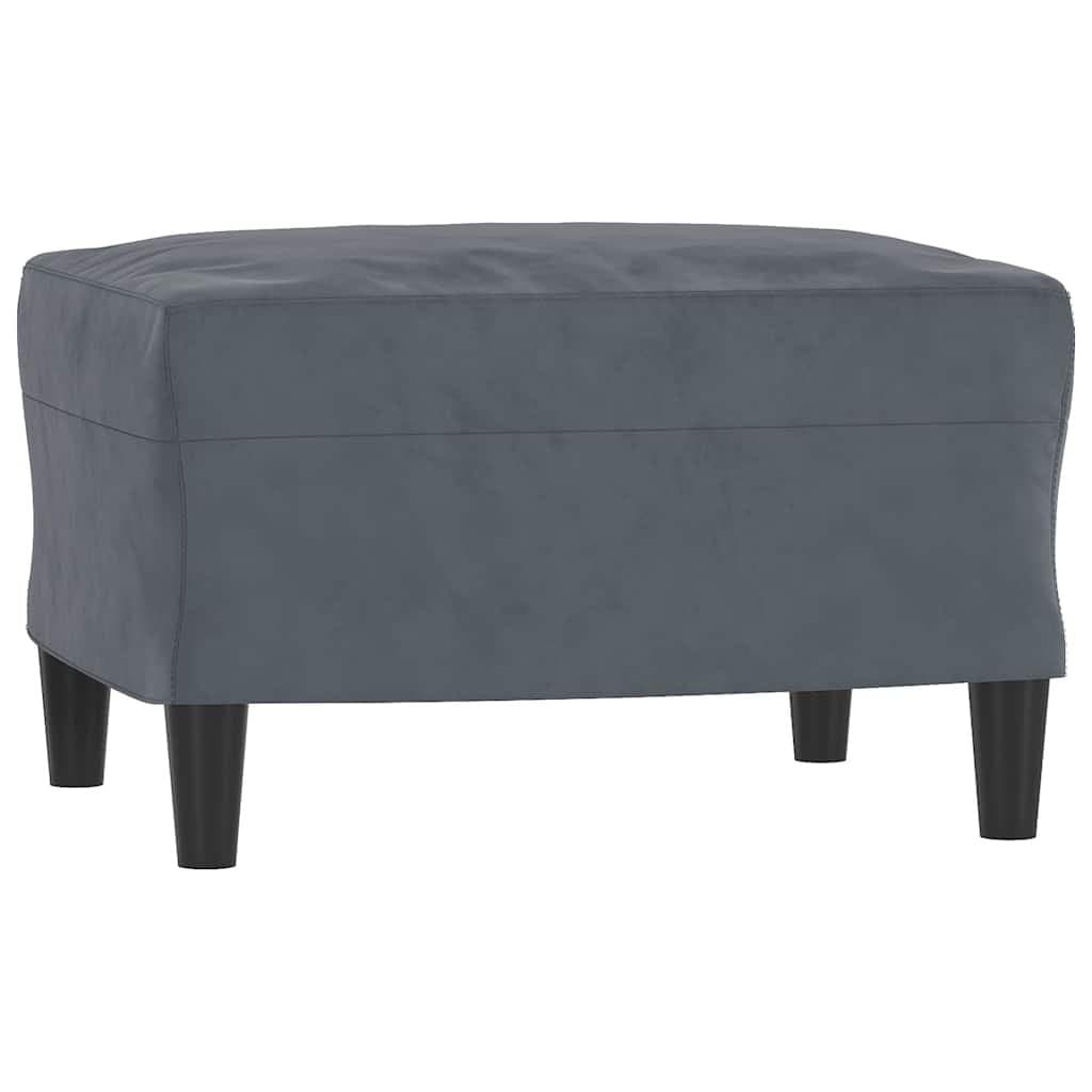 Grey Velvet Footstool 60x50x41cm Ottoman