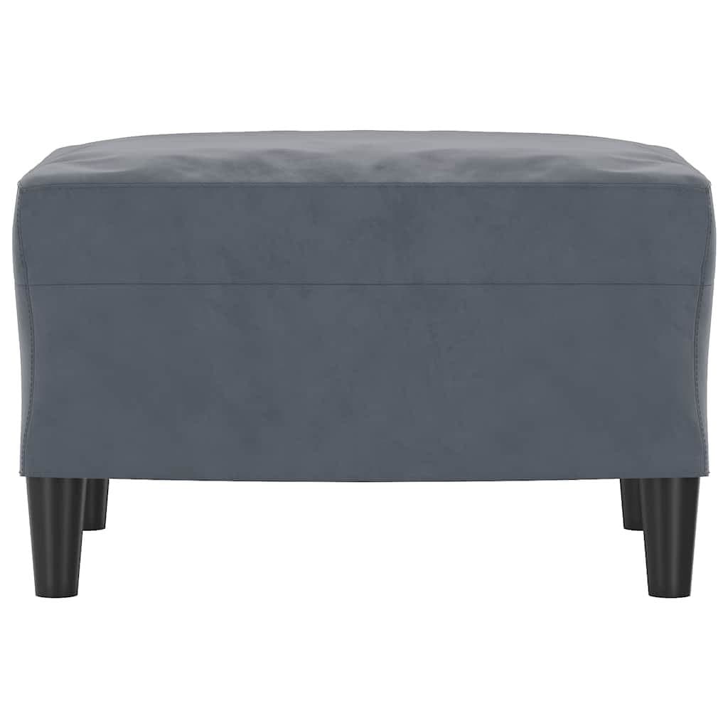 Grey Velvet Footstool 60x50x41cm Ottoman