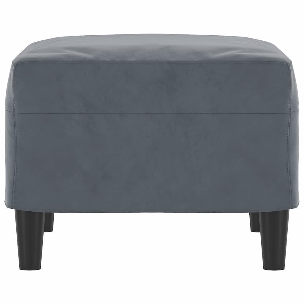 Grey Velvet Footstool 60x50x41cm Ottoman