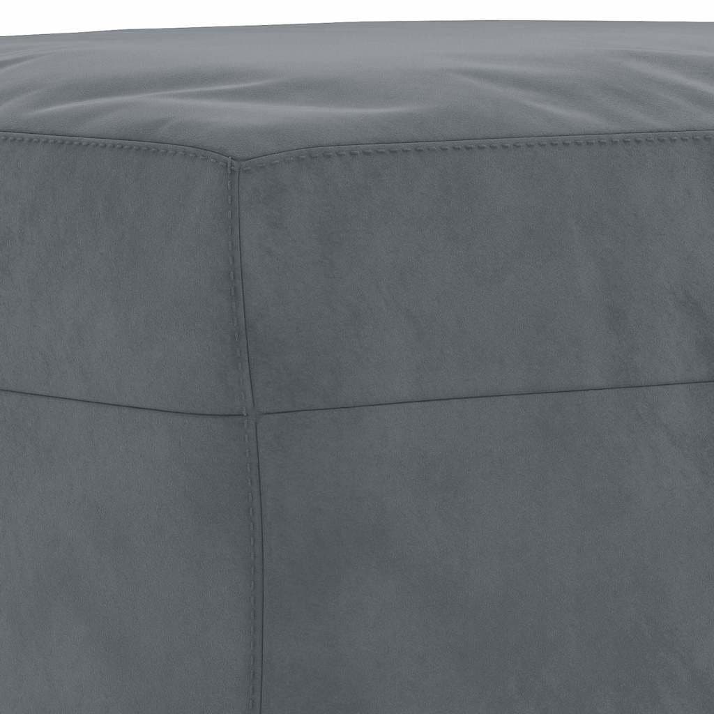 Grey Velvet Footstool 60x50x41cm Ottoman