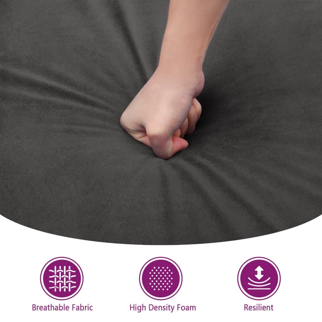 Grey Velvet Footstool 60x50x41cm Ottoman