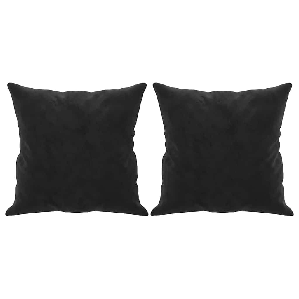 Throw Pillows 2 Pieces Black 40x40 cm Velvet Square Cushions Home Decor Sofa