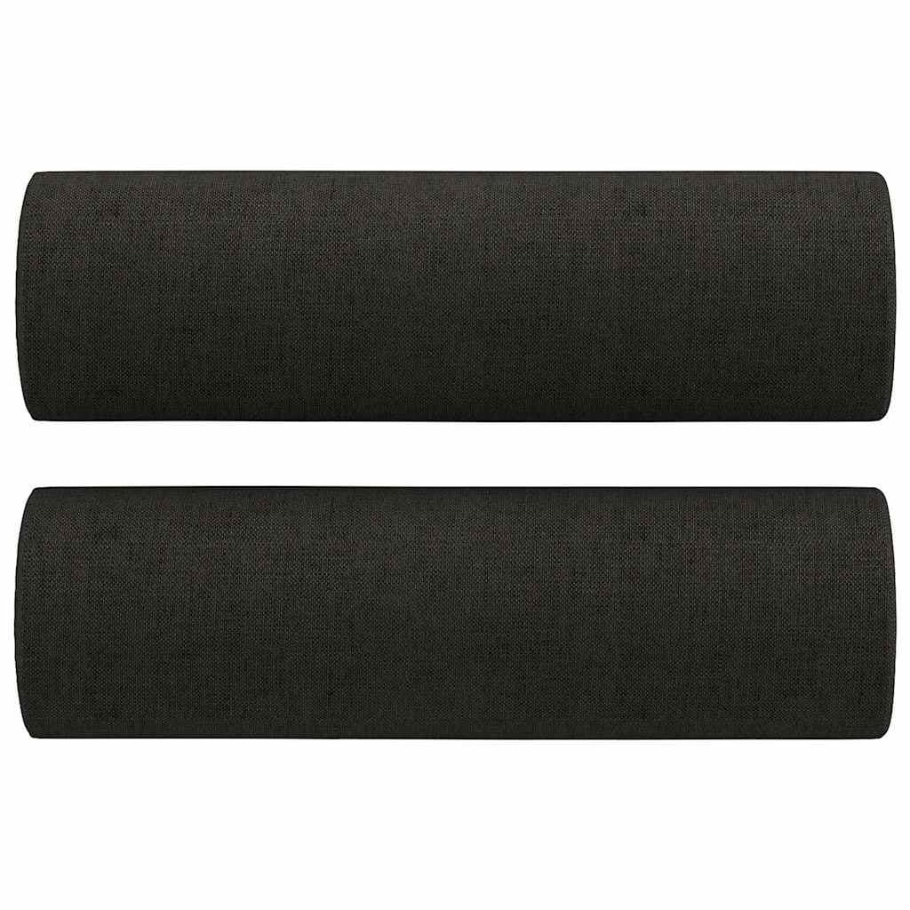 Black Cylinder Bolster Throw Pillow Covers 2 pcs