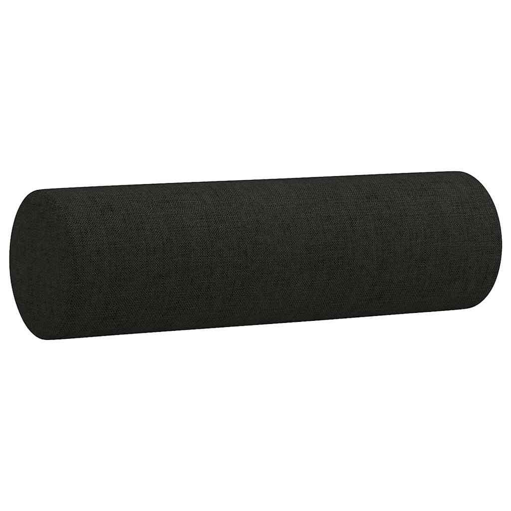 Black Cylinder Bolster Throw Pillow Covers 2 pcs