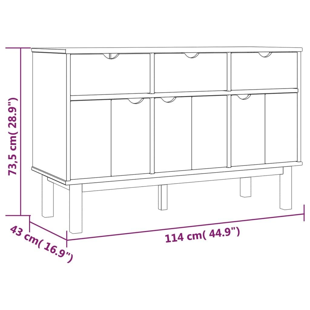 Solid Wood Pine Sideboard with Scandinavian Flair