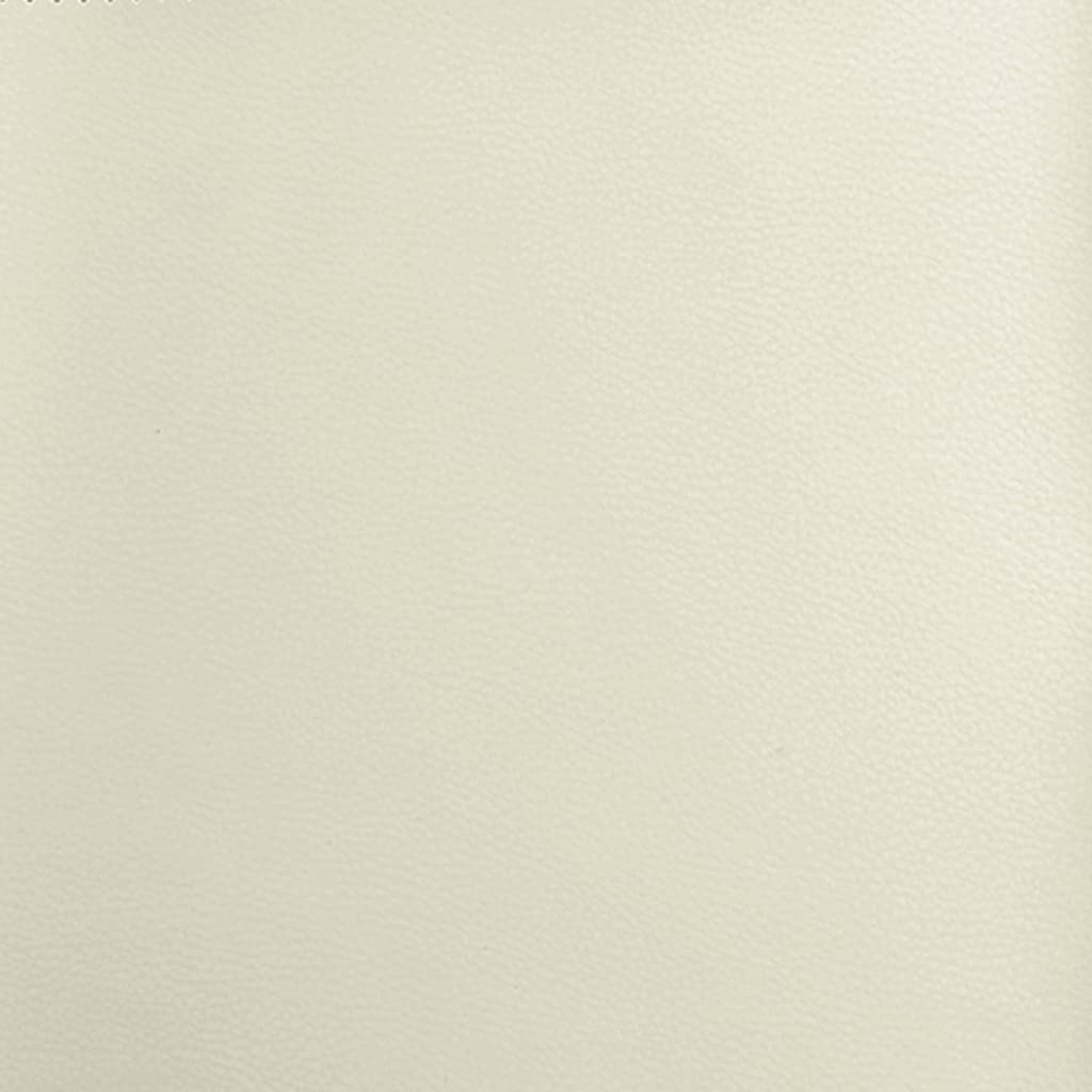 Cream Faux Leather Bench with Sturdy Metal Frame