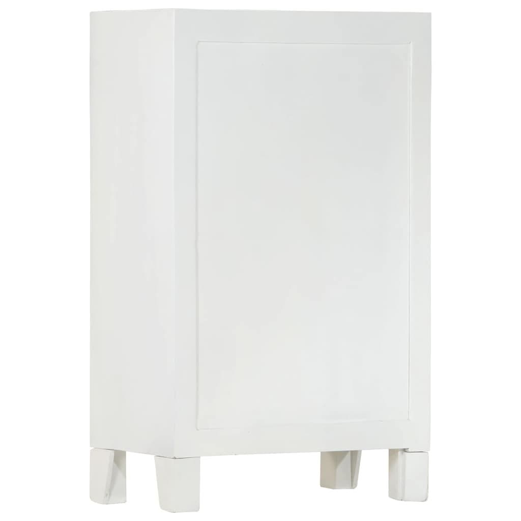 Acacia Wood Sideboard Storage Cabinet in White 55x30x90cm