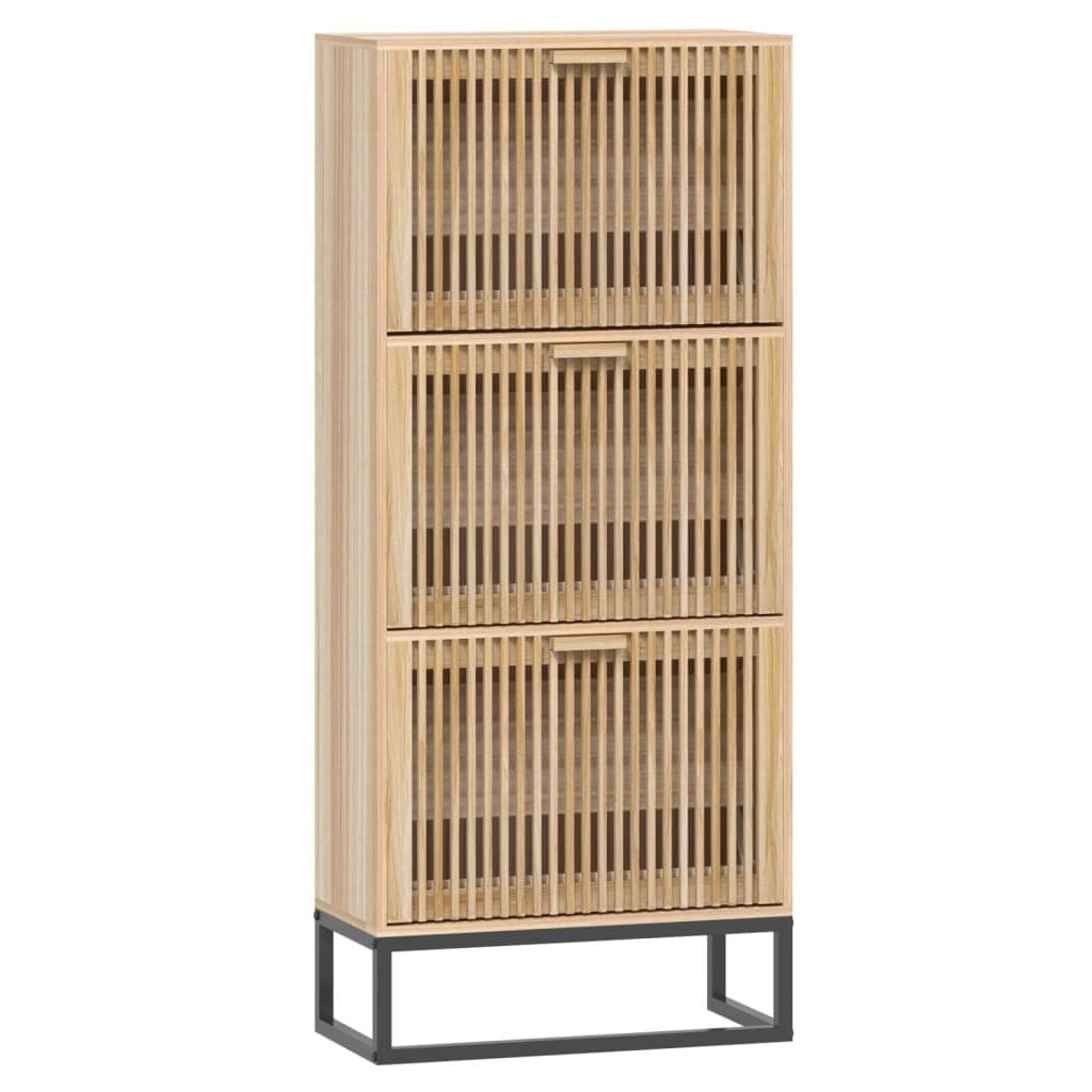 Shoe Cabinet 52x25x120cm Brown Engineered Wood