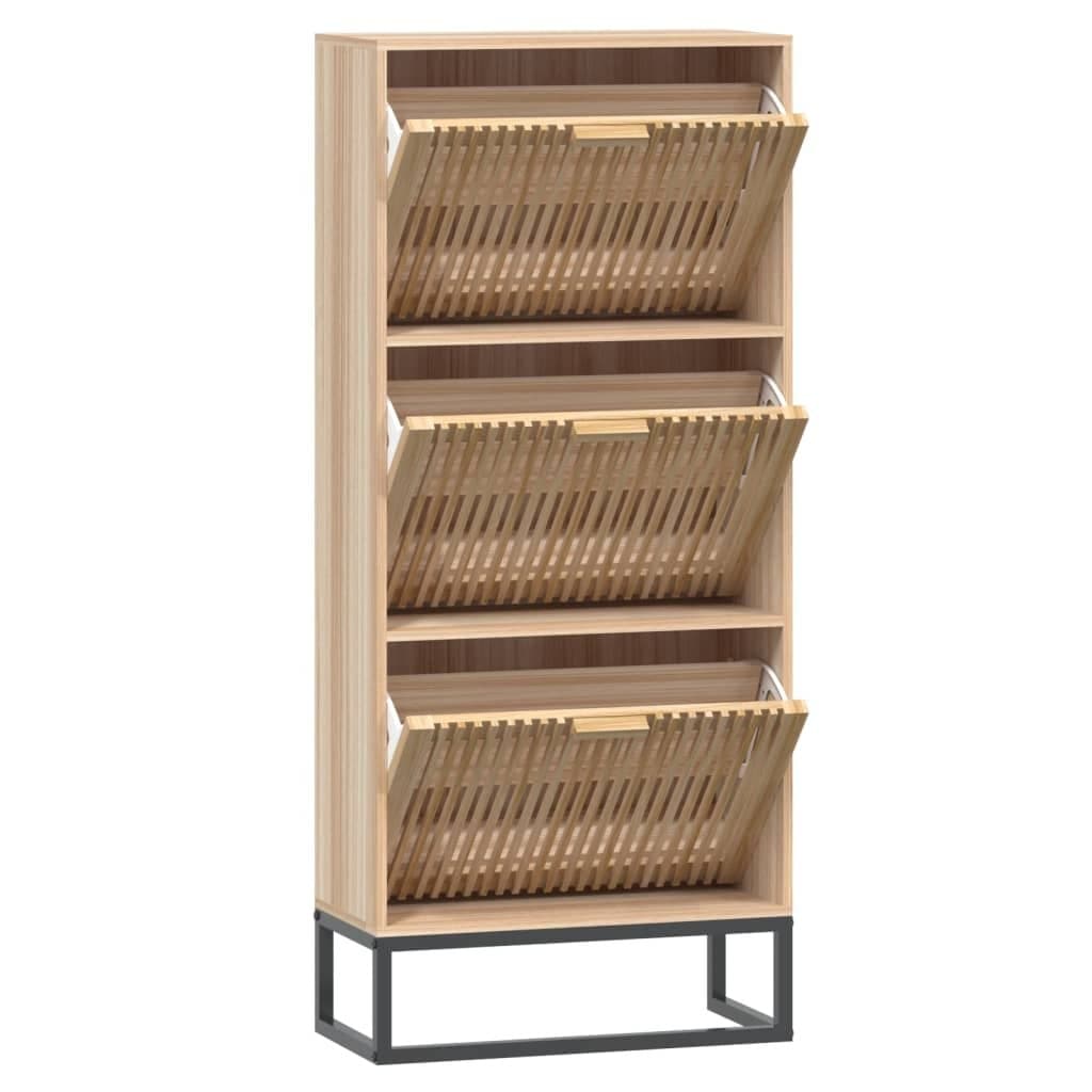 Shoe Cabinet 52x25x120cm Brown Engineered Wood