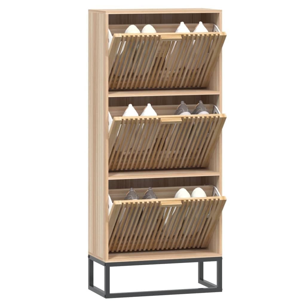 Shoe Cabinet 52x25x120cm Brown Engineered Wood