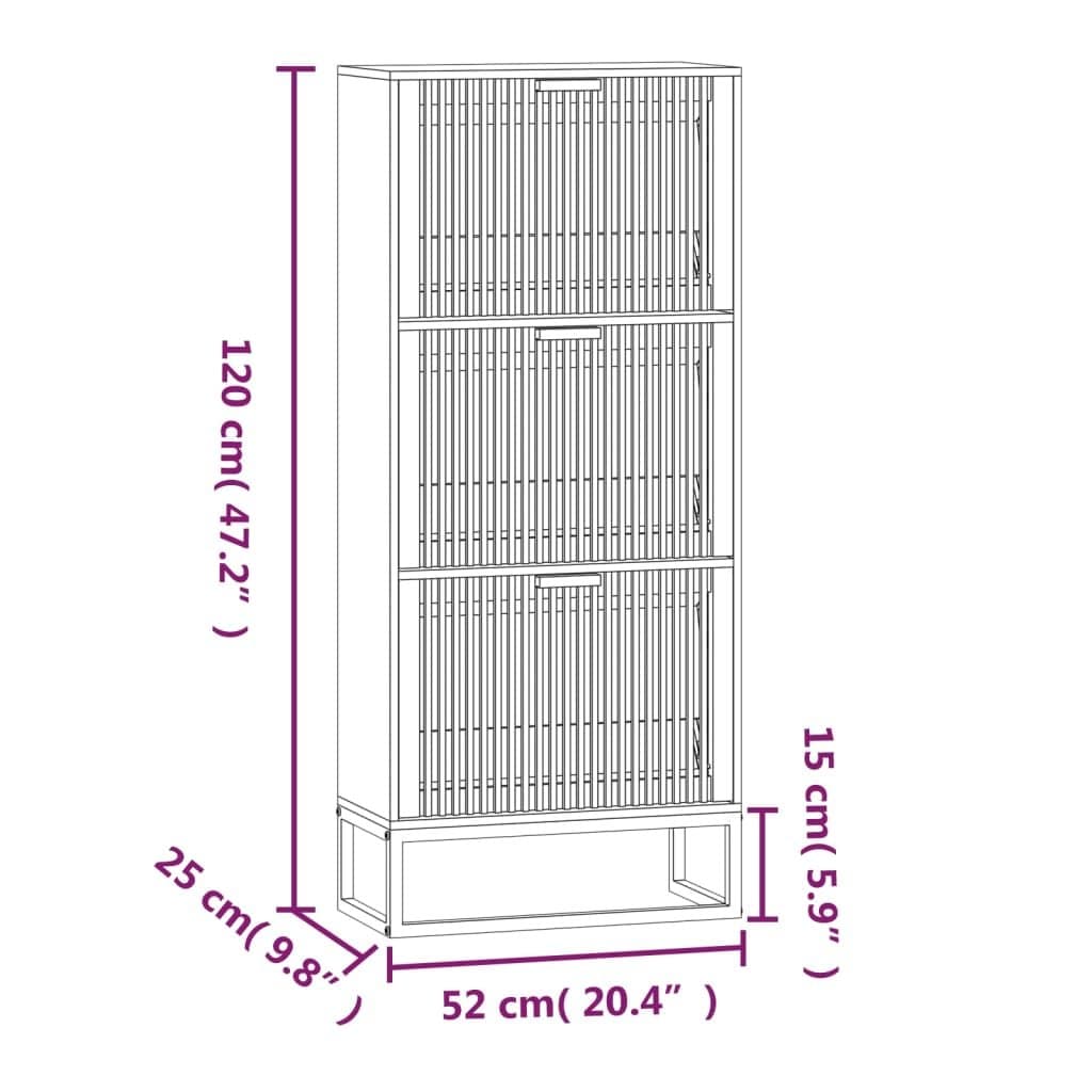 Shoe Cabinet 52x25x120cm Brown Engineered Wood