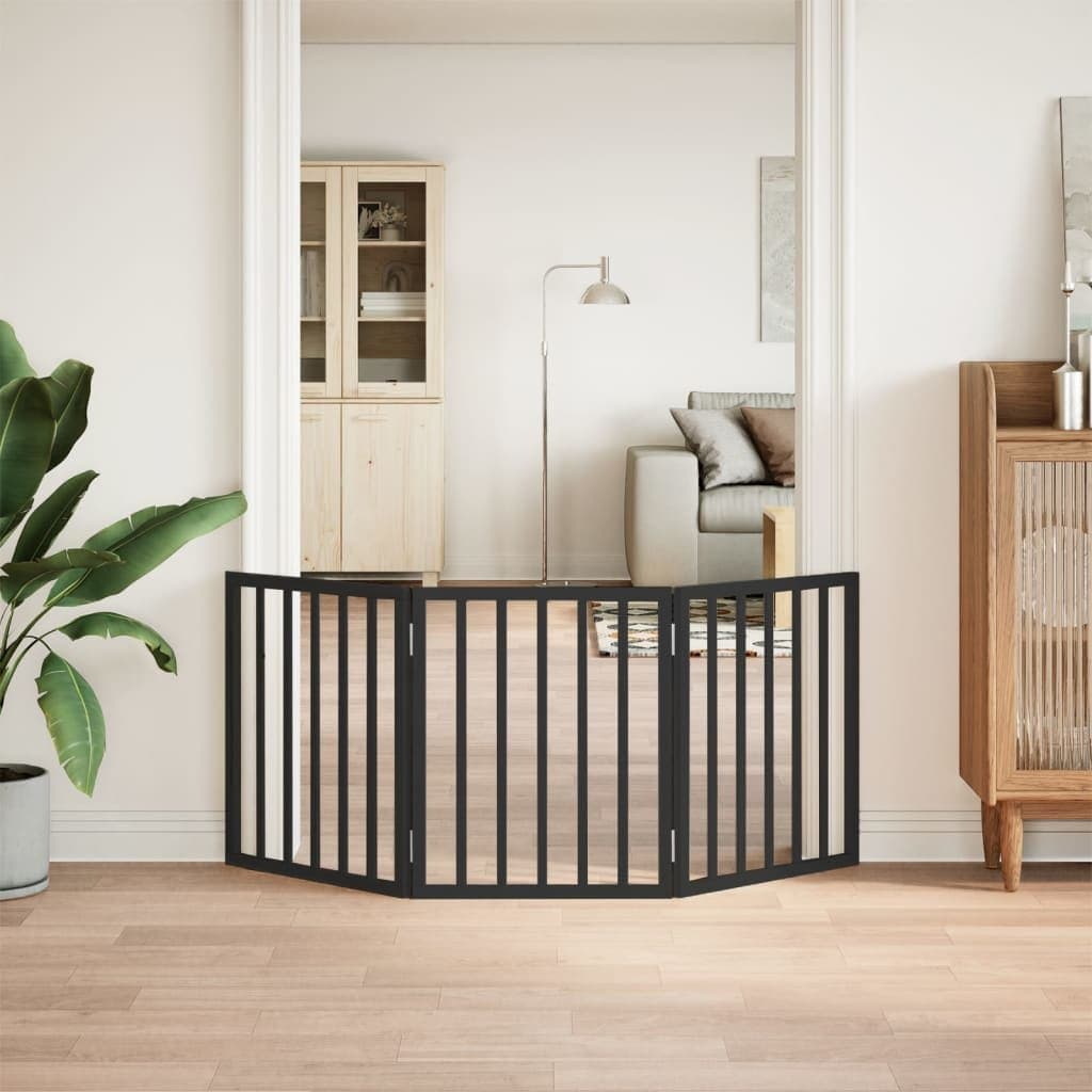 3-Panel Foldable Dog Gate in Black