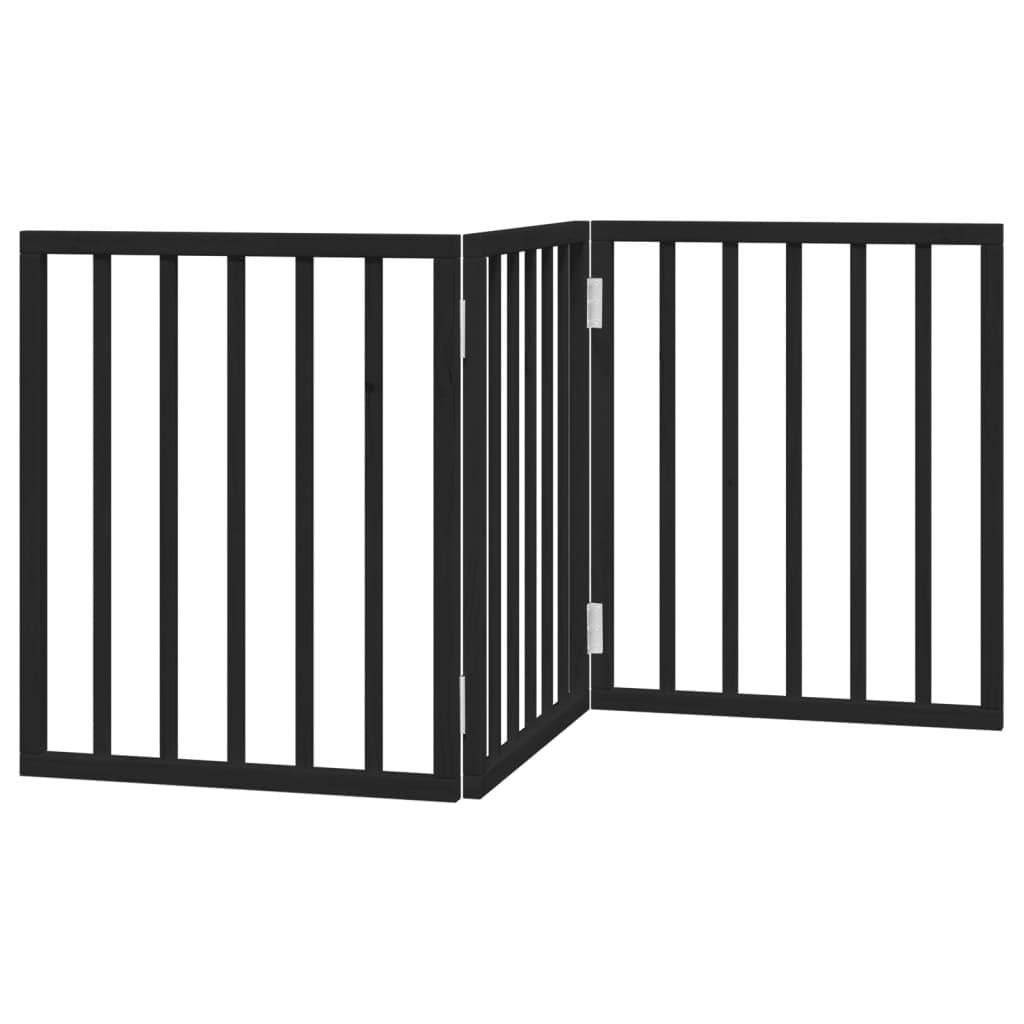 3-Panel Foldable Dog Gate in Black