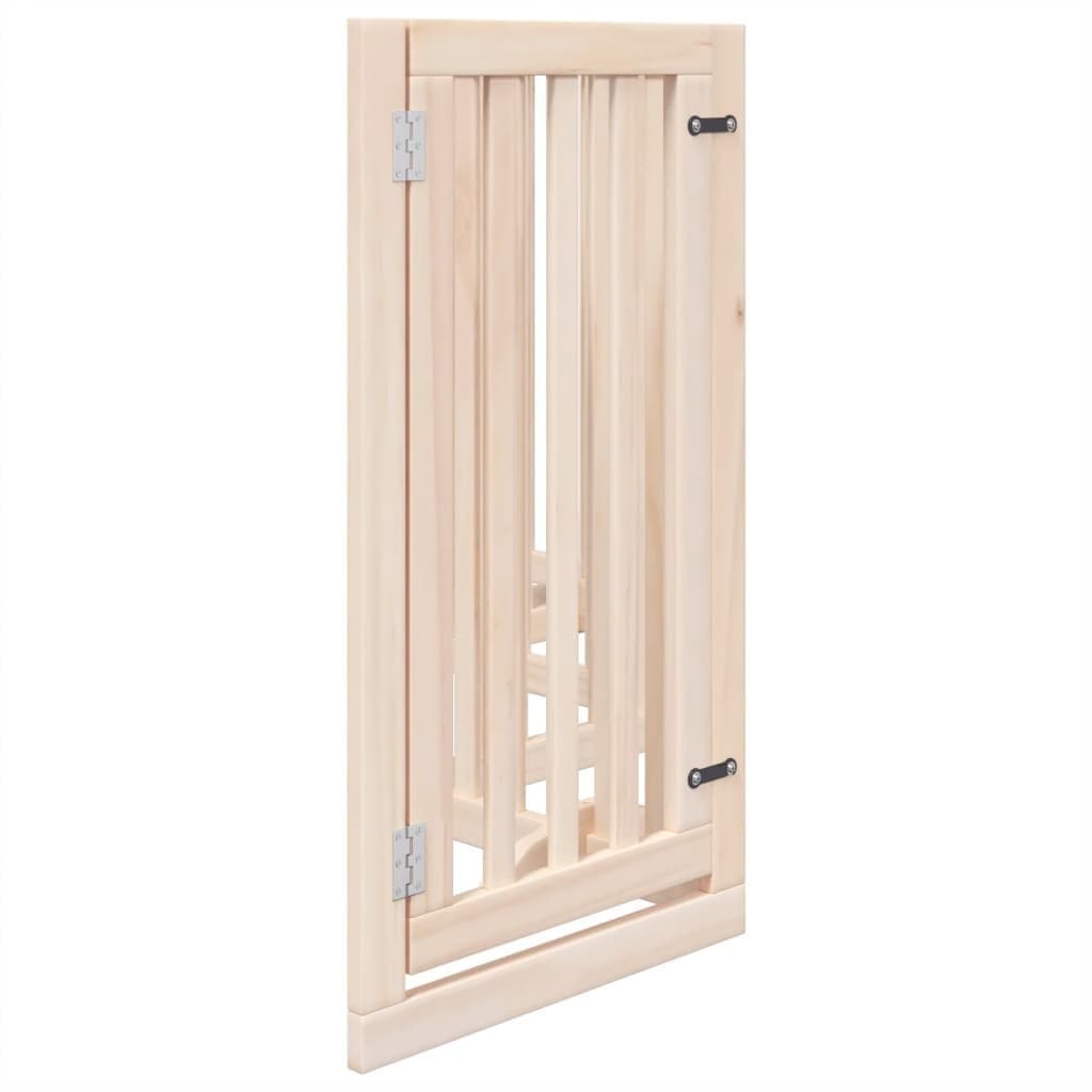 Dog Gate Foldable 6 Panels 300cm Poplar Wood Pet Safety Barrier with Door Lock
