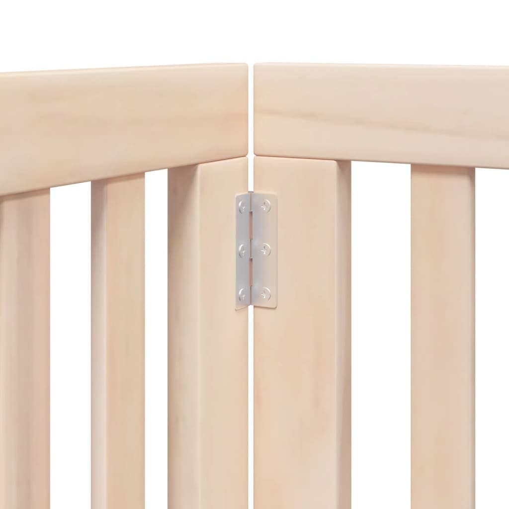Dog Gate Foldable 6 Panels 300cm Poplar Wood Pet Safety Barrier with Door Lock