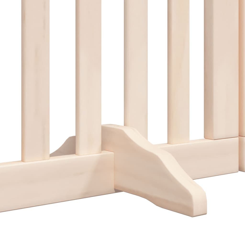 Dog Gate Foldable 6 Panels 300cm Poplar Wood Pet Safety Barrier with Door Lock