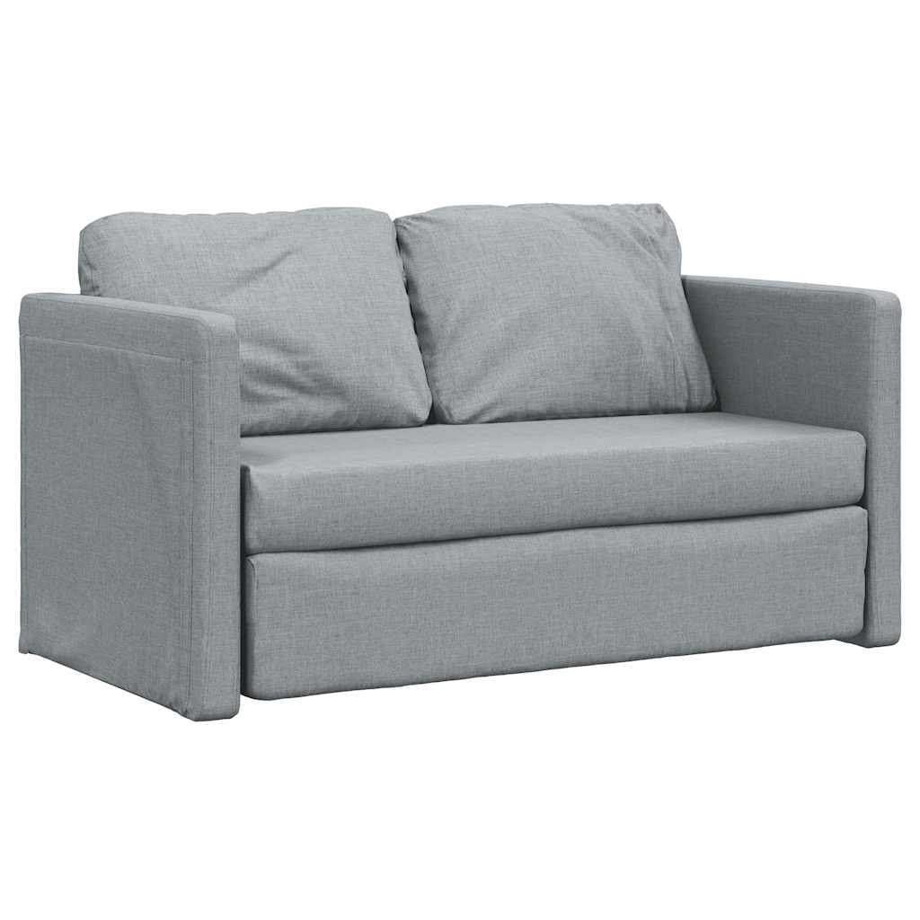 Grey Fabric 2-in-1 Convertible Loveseat Floor Sofa Bed