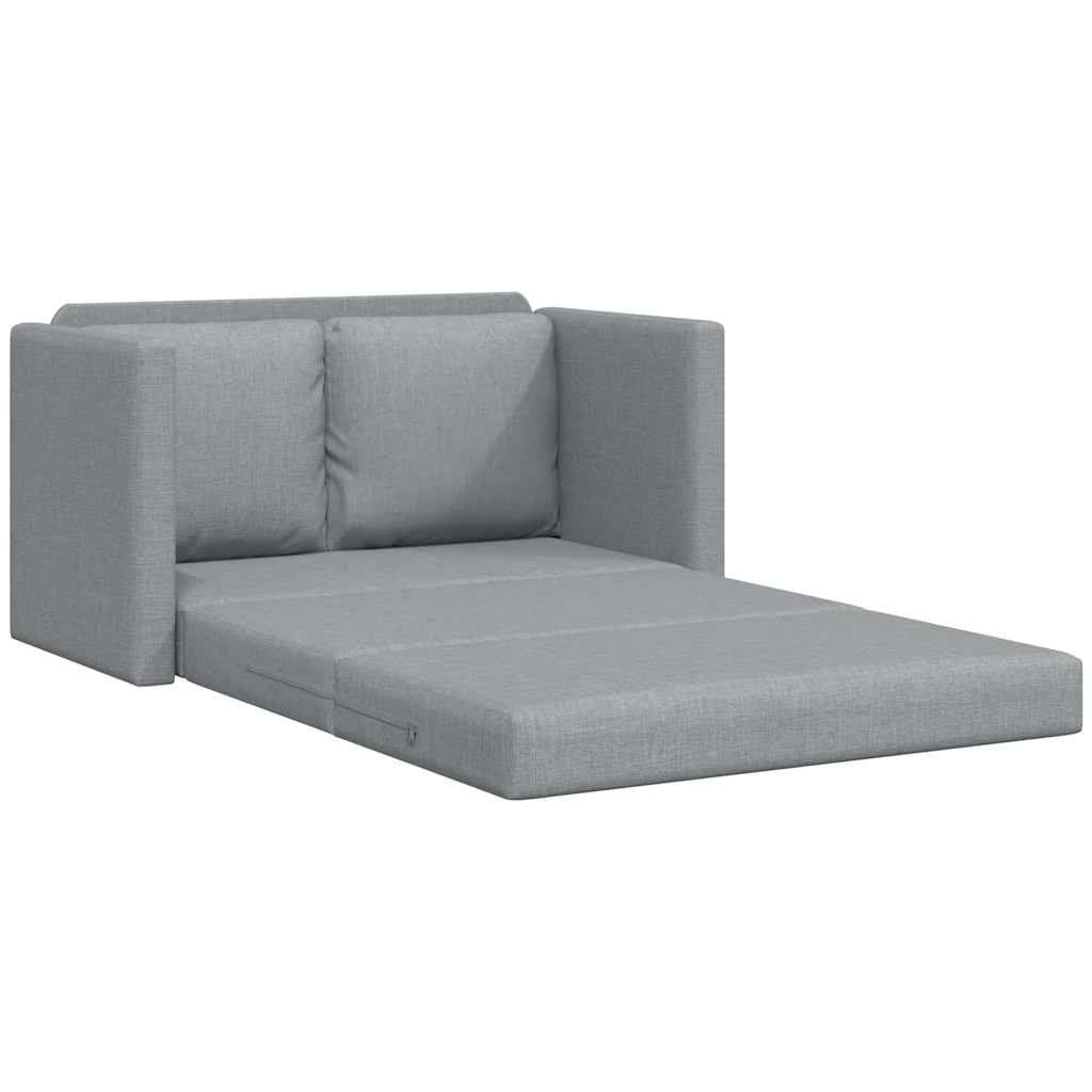 Grey Fabric 2-in-1 Convertible Loveseat Floor Sofa Bed