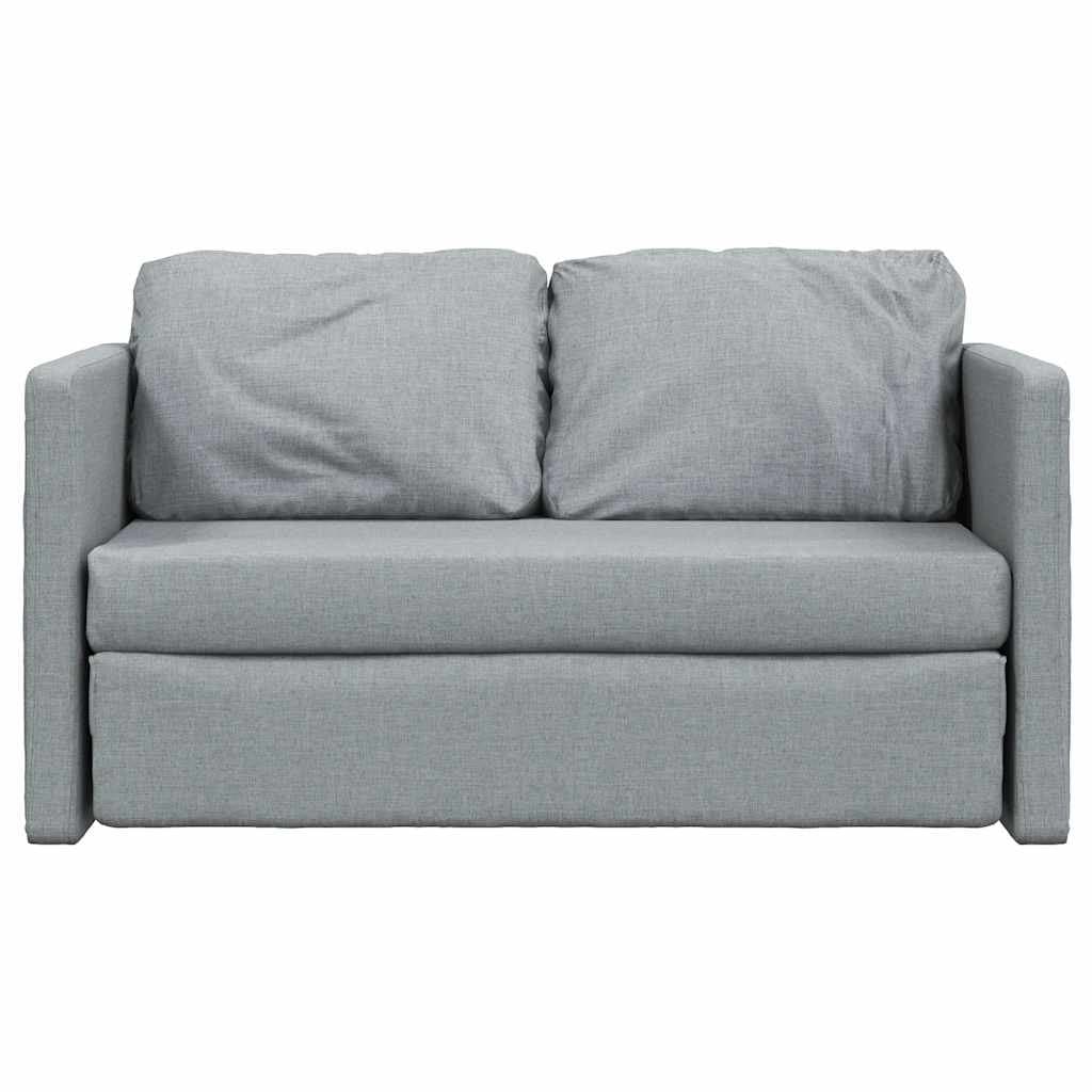 Grey Fabric 2-in-1 Convertible Loveseat Floor Sofa Bed