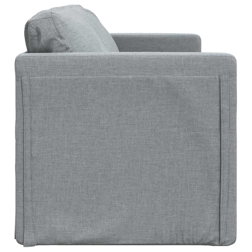 Grey Fabric 2-in-1 Convertible Loveseat Floor Sofa Bed