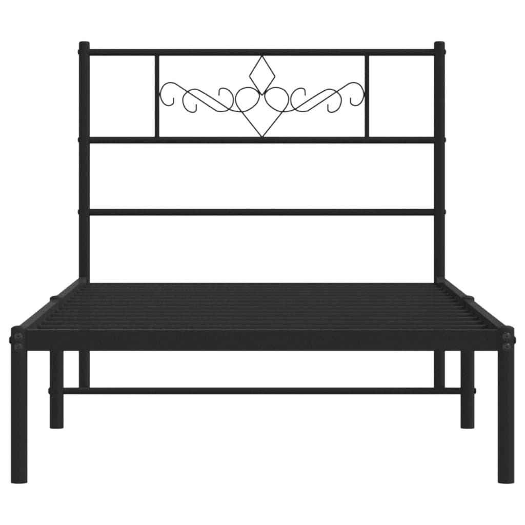 Black Metal Bed Frame King Single 107x203cm
