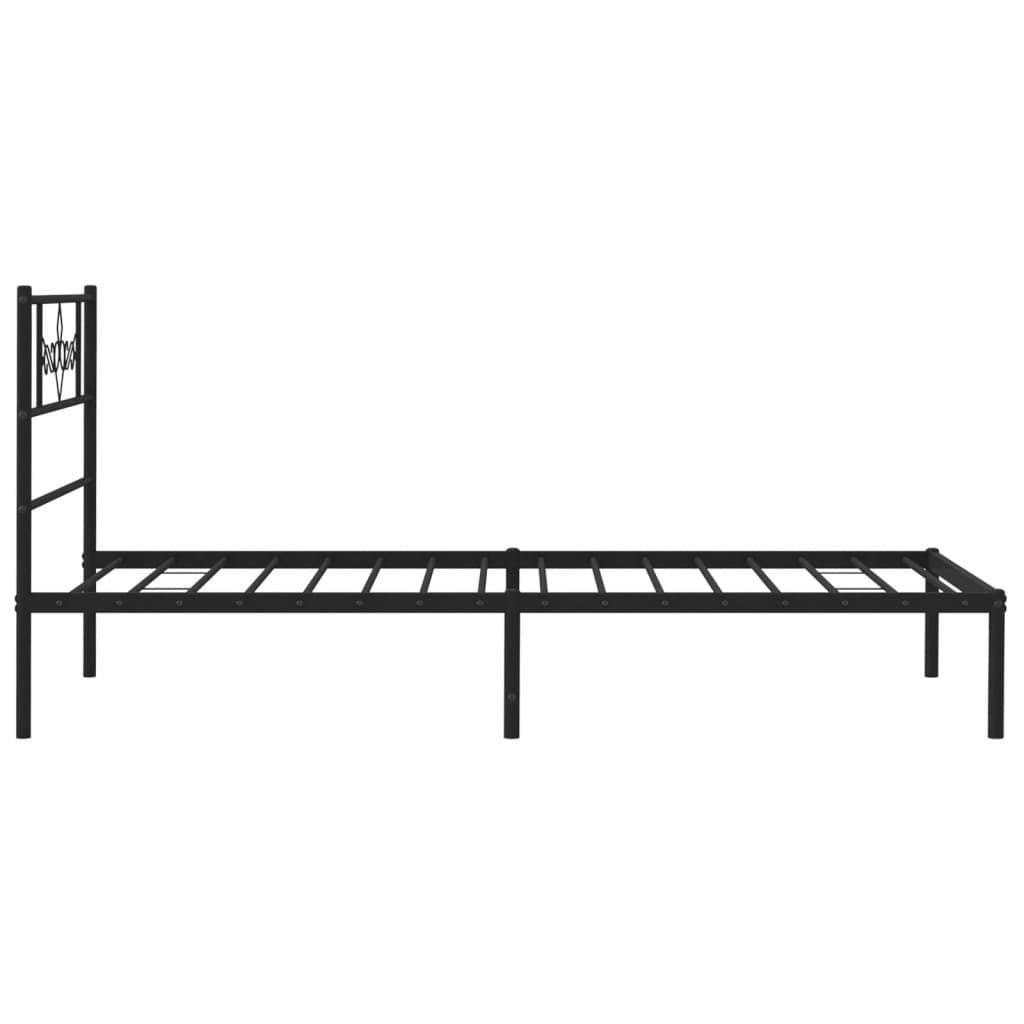 Black Metal Bed Frame King Single 107x203cm