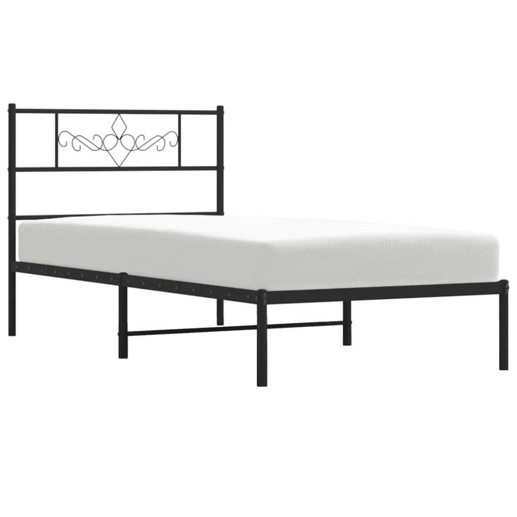 Black Metal Bed Frame King Single 107x203cm