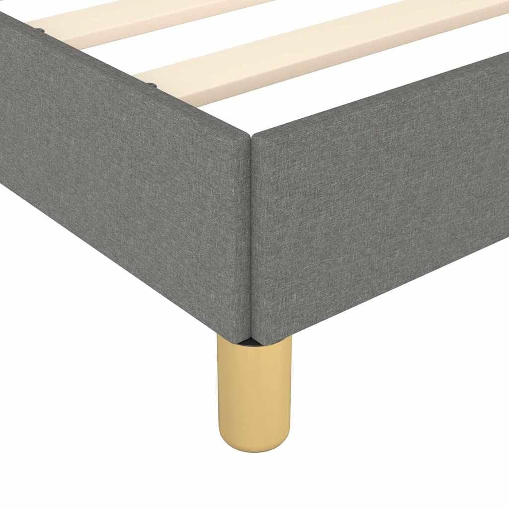 King Single Grey Fabric Bed Frame with Supportive Headboard