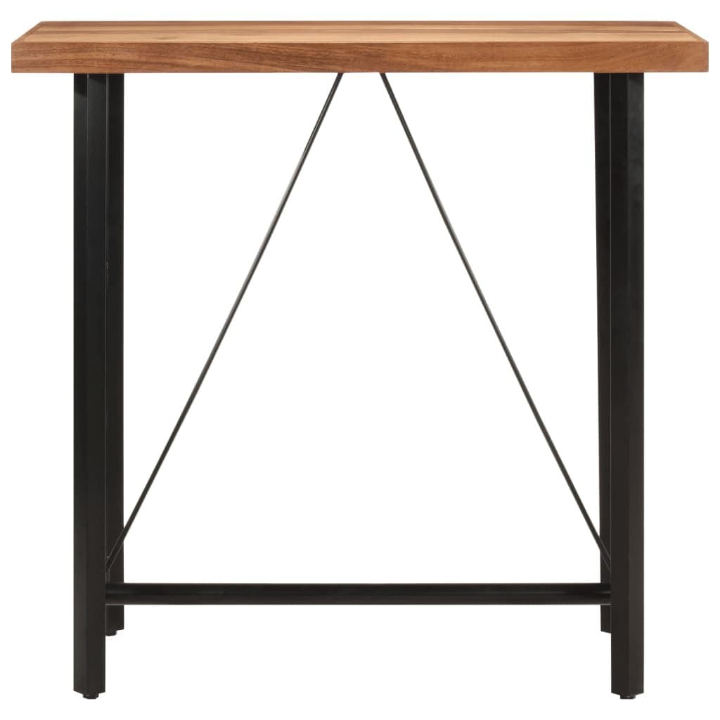 Solid Acacia Wood Bar Table with Iron Frame 110x55x107 cm