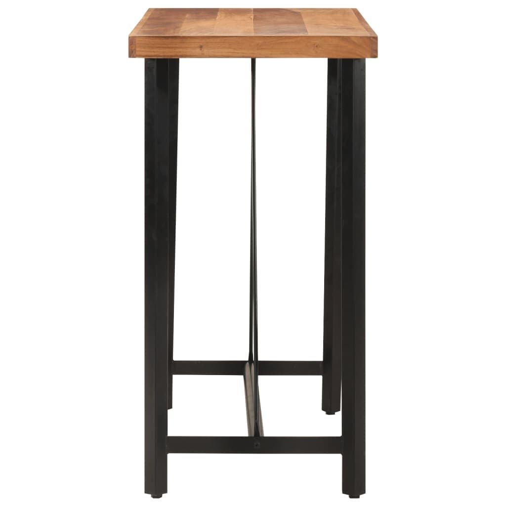 Solid Acacia Wood Bar Table with Iron Frame 110x55x107 cm