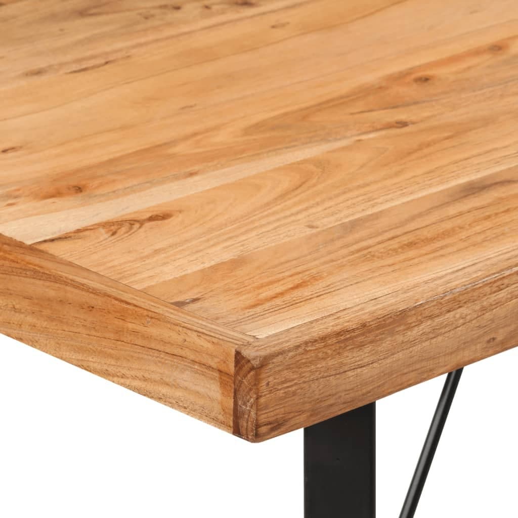 Solid Acacia Wood Bar Table with Iron Frame 110x55x107 cm