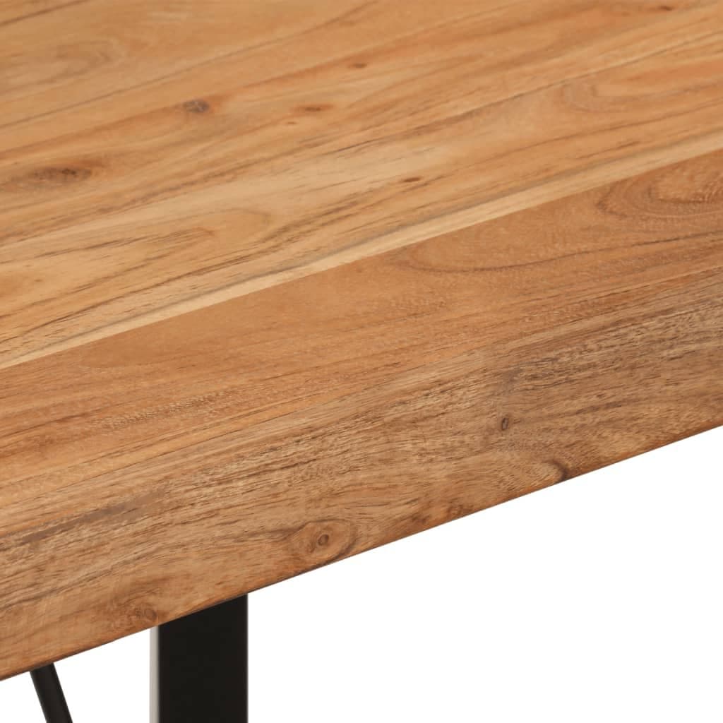 Solid Acacia Wood Bar Table with Iron Frame 110x55x107 cm