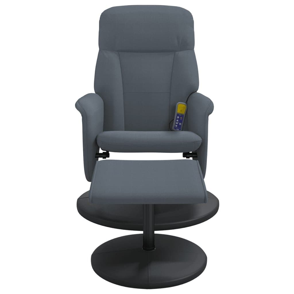 Dark Grey Velvet Massage Recliner Chair with Footstool