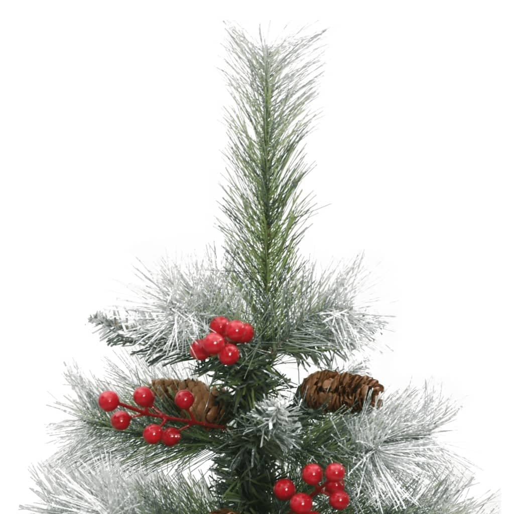 150cm White Hinged Christmas Tree with Natural Accents