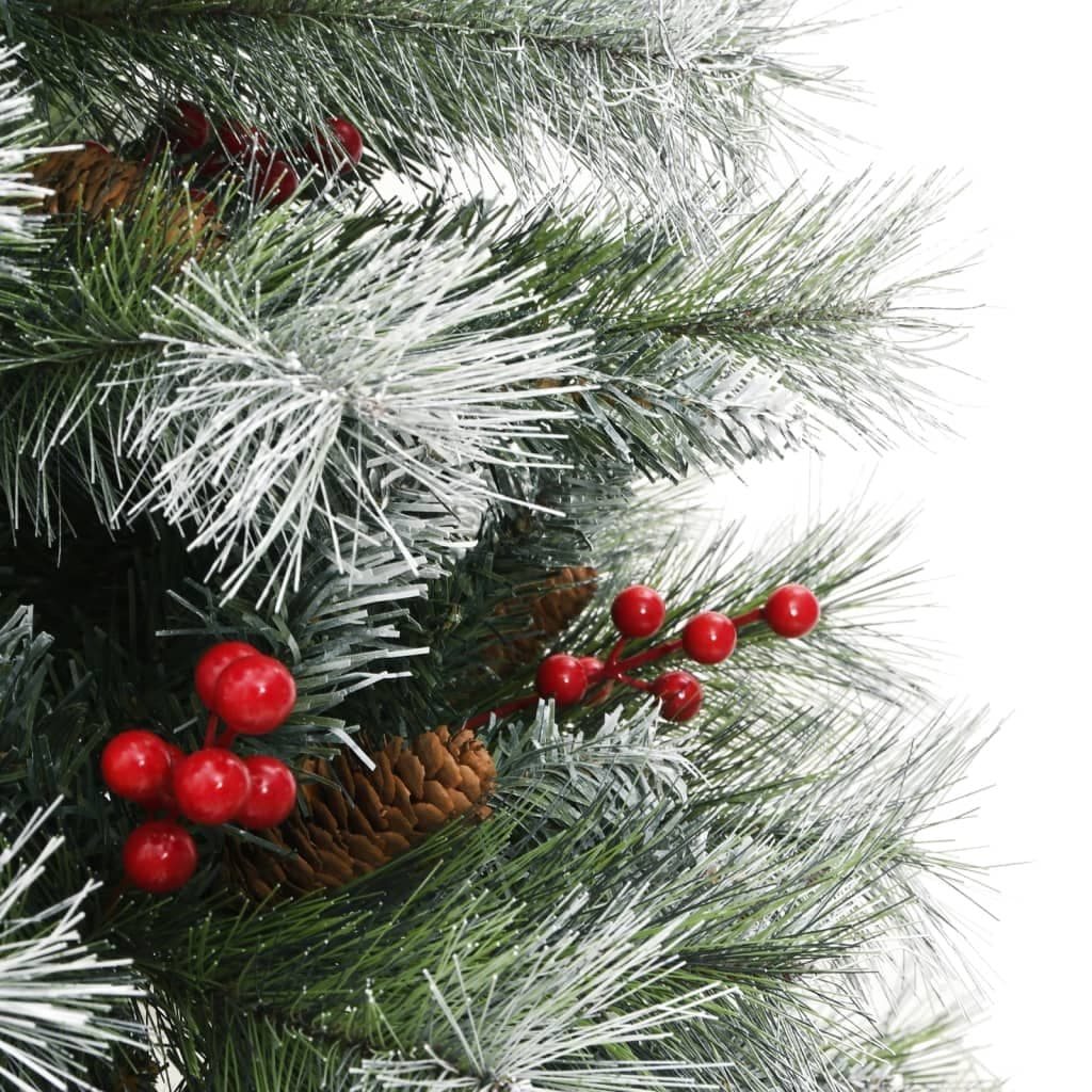 150cm White Hinged Christmas Tree with Natural Accents