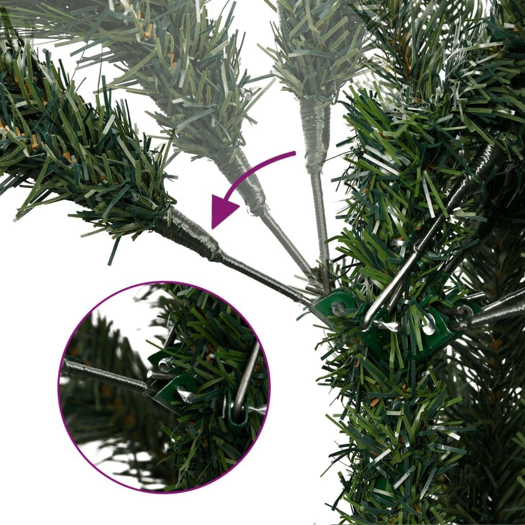 150cm White Hinged Christmas Tree with Natural Accents