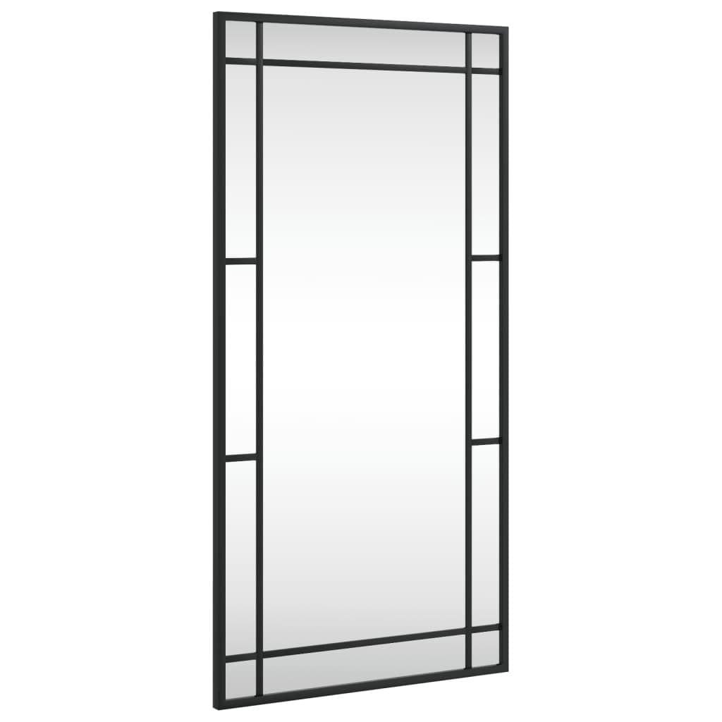 Black Rectangle Wall Mirror 40x80cm with Iron Frame