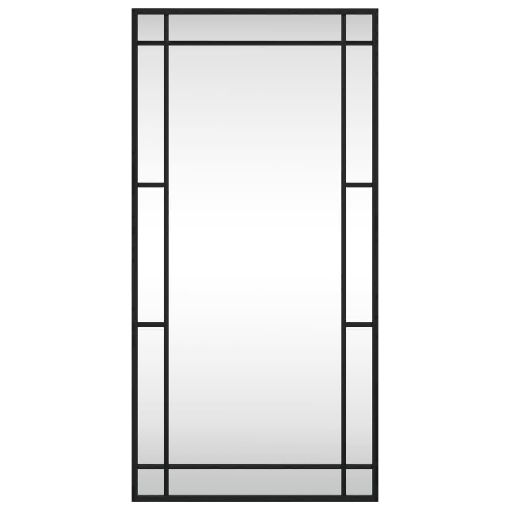 Black Rectangle Wall Mirror 40x80cm with Iron Frame