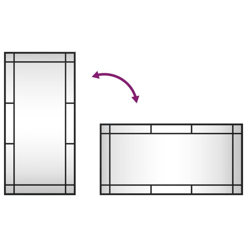 Black Rectangle Wall Mirror 40x80cm with Iron Frame
