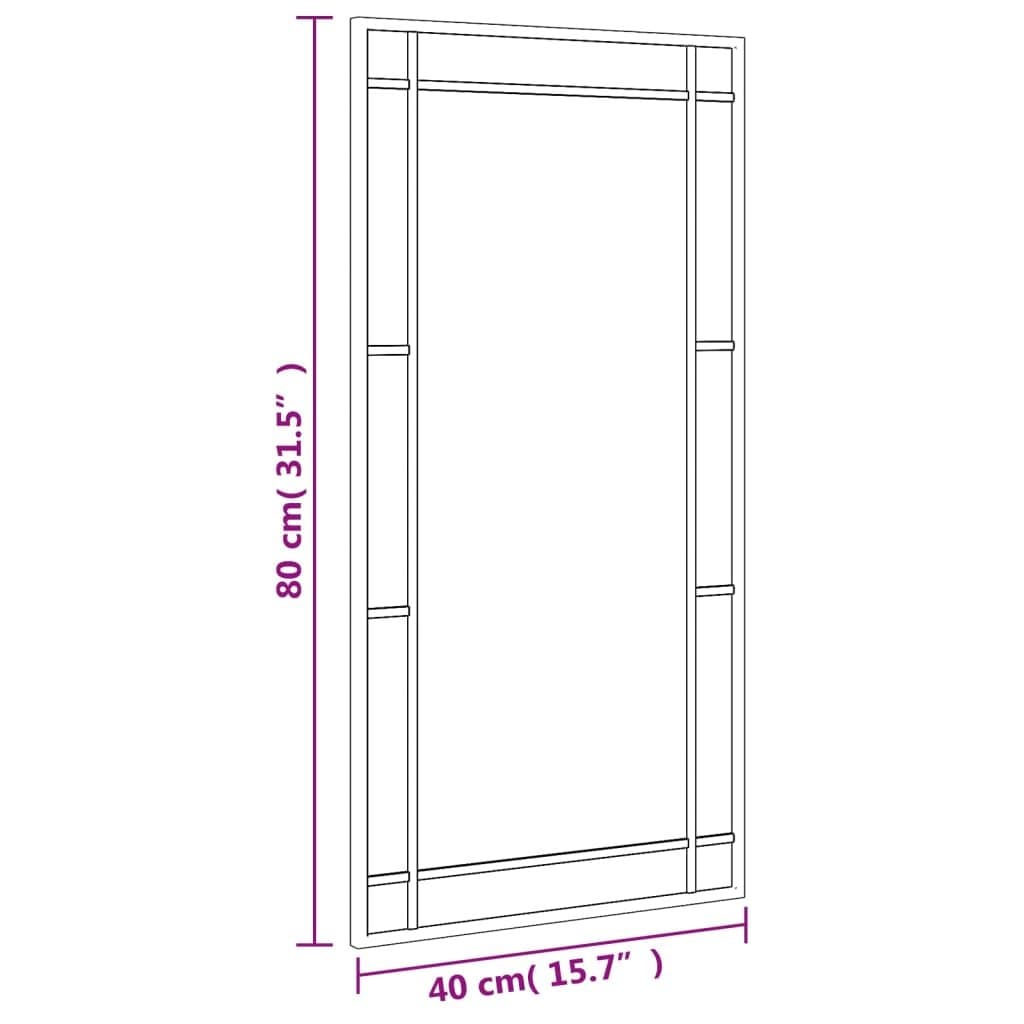 Black Rectangle Wall Mirror 40x80cm with Iron Frame