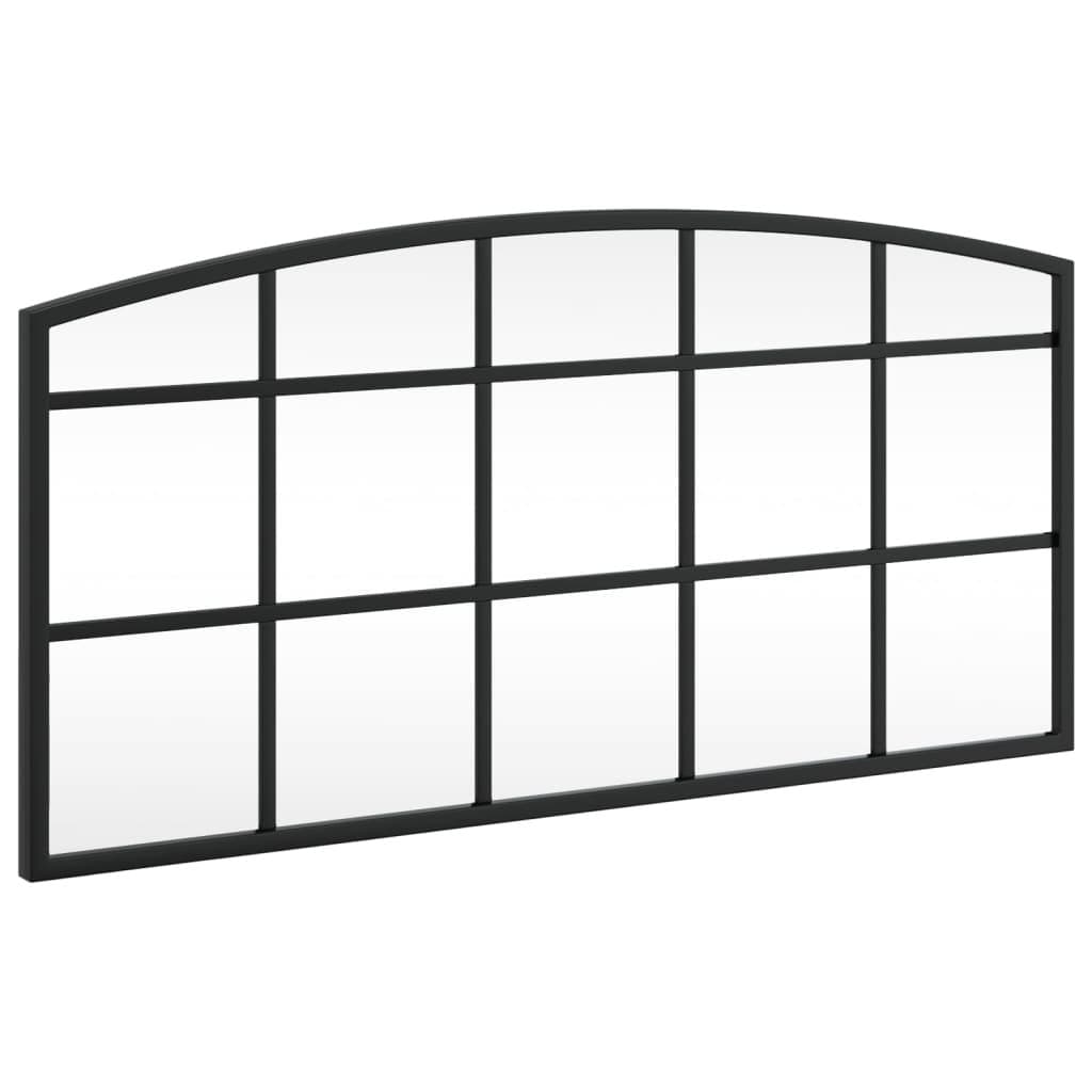 Black Arch Wall Mirror 60x30 cm with Durable Iron Frame