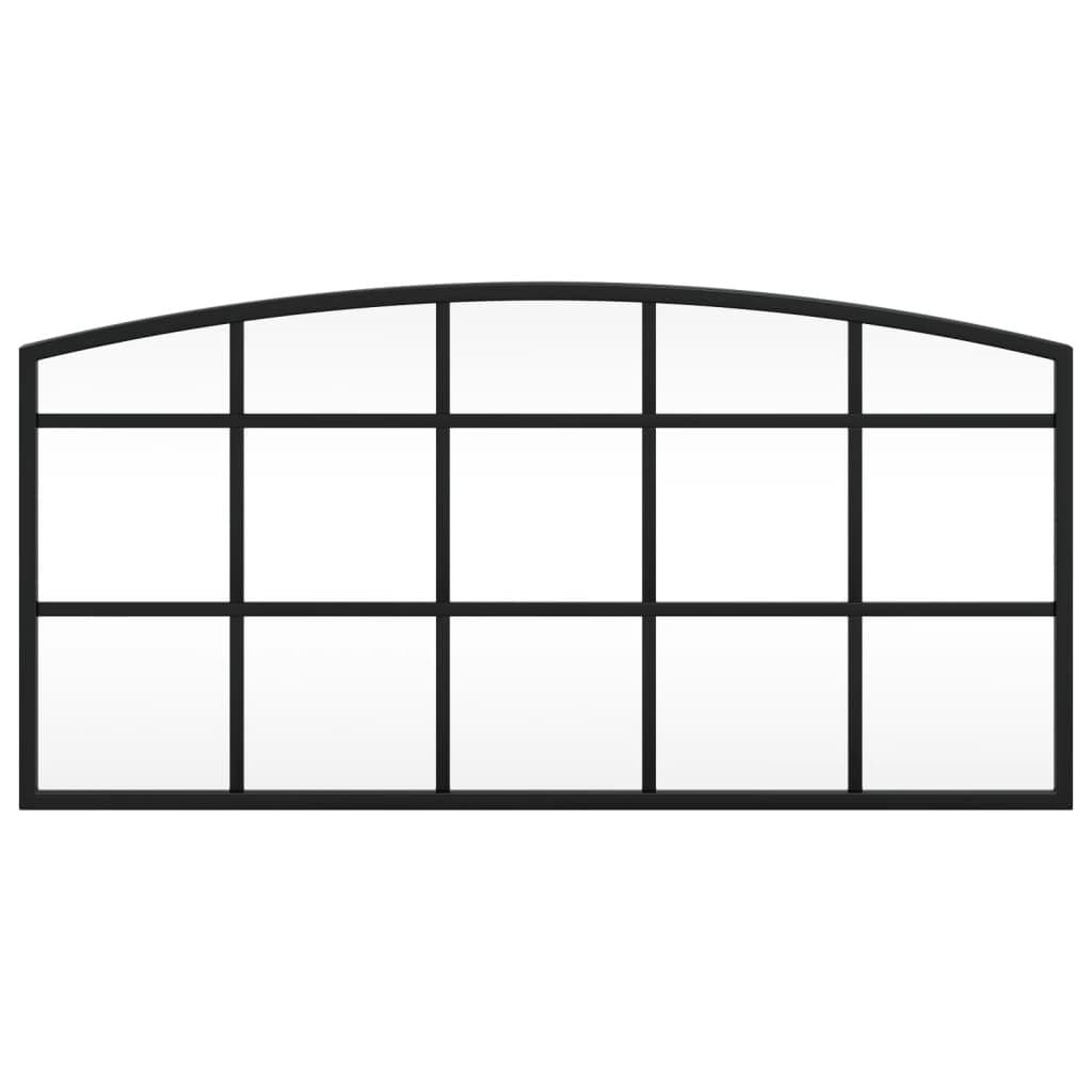 Black Arch Wall Mirror 60x30 cm with Durable Iron Frame