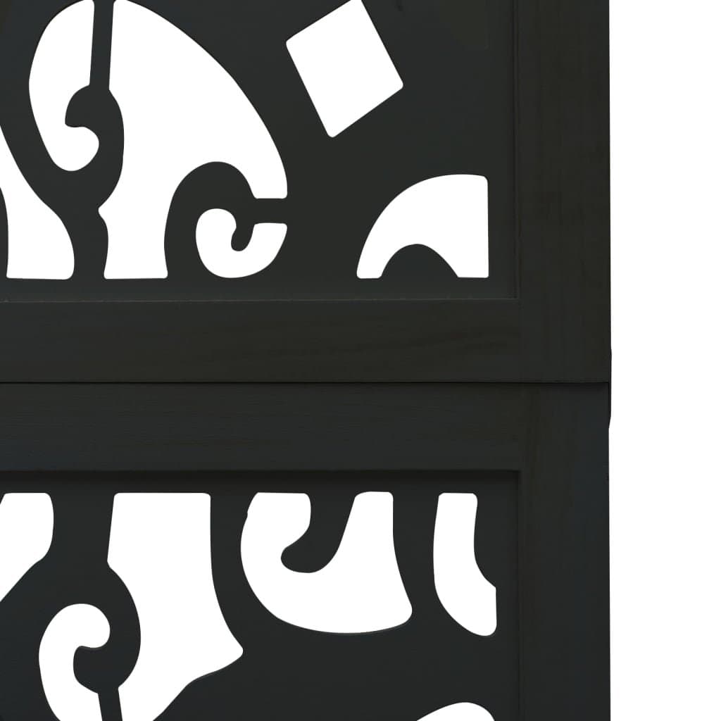 Black Folding Room Divider with 4 Durable Panels