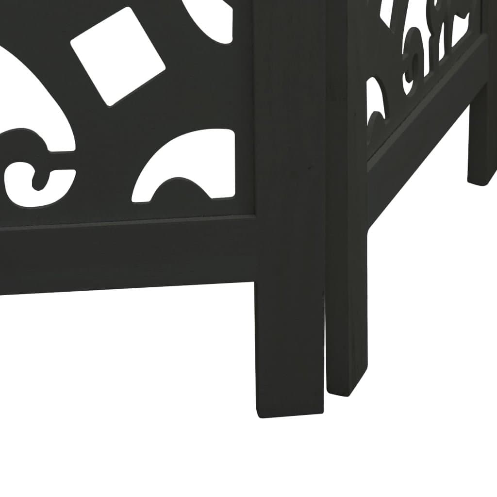 Black Folding Room Divider with 4 Durable Panels