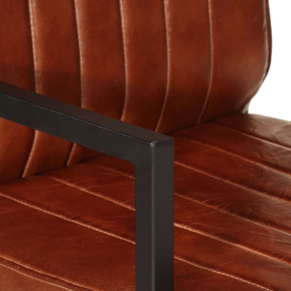 Sofa Chair Brown Leather Armchair Living Room Lounge Seating Furniture
