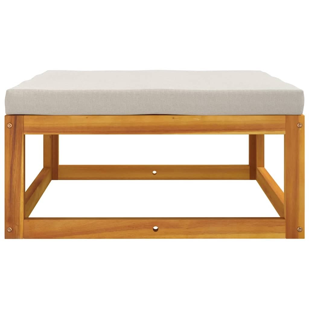 Outdoor Garden Lounge Set with Grey Cushions and Acacia Table