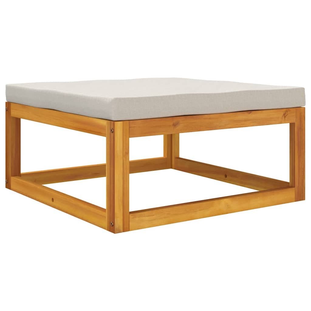 Outdoor Garden Lounge Set with Grey Cushions and Acacia Table
