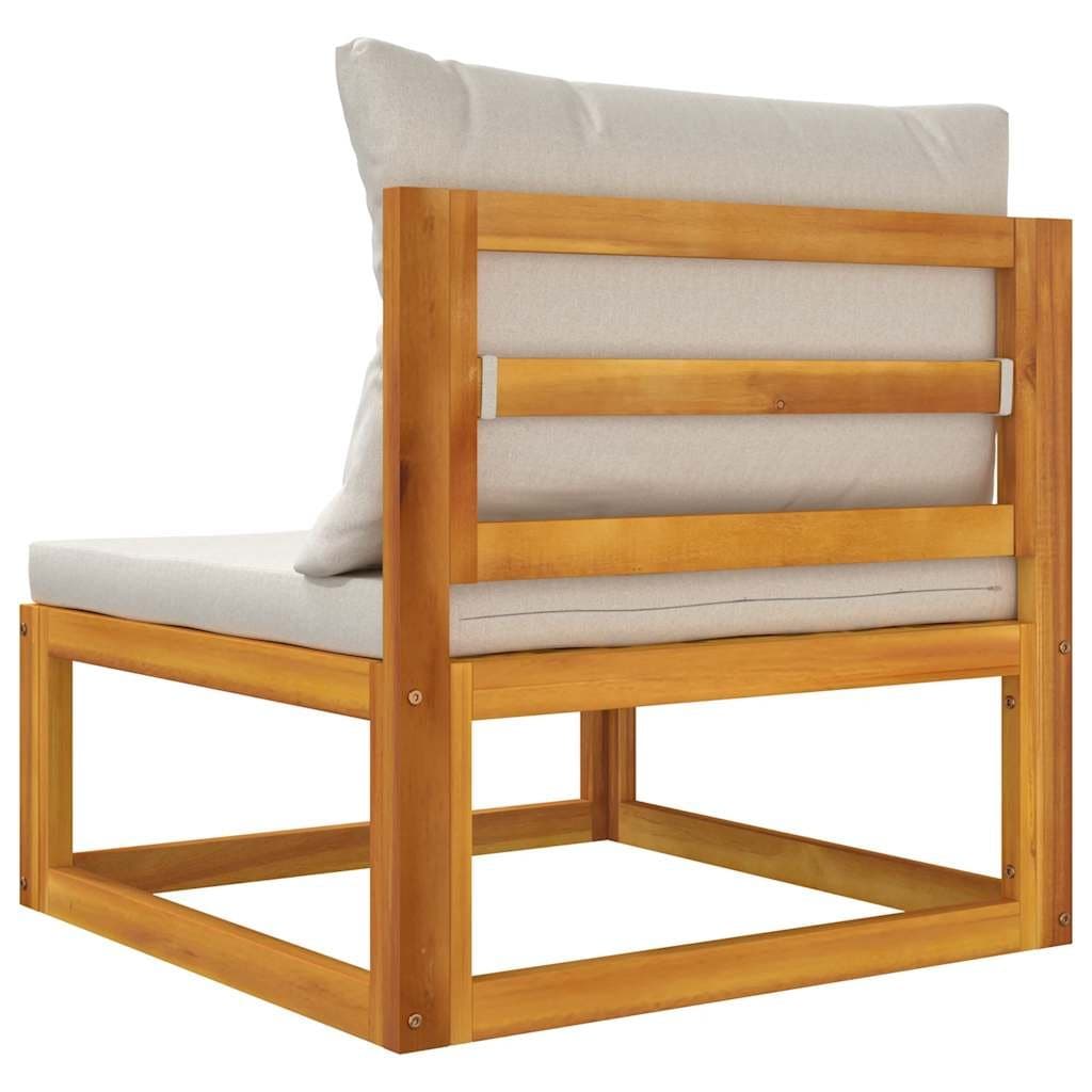 Outdoor Garden Lounge Set with Grey Cushions and Acacia Table